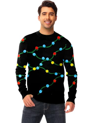 AOBUTE Unisex Adult Matching Christmas Sweater Ugly Xmas Women Men Pullover Tops