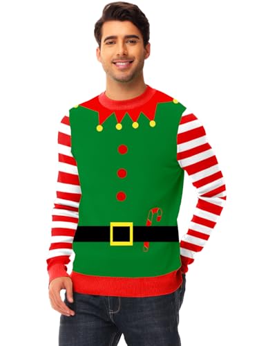 AOBUTE Unisex Adult Matching Christmas Sweater Ugly Xmas Women Men Pullover Tops