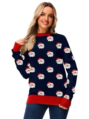 AOBUTE Unisex Adult Matching Christmas Sweater Ugly Xmas Women Men Pullover Tops