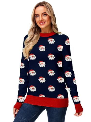 AOBUTE Unisex Adult Matching Christmas Sweater Ugly Xmas Women Men Pullover Tops