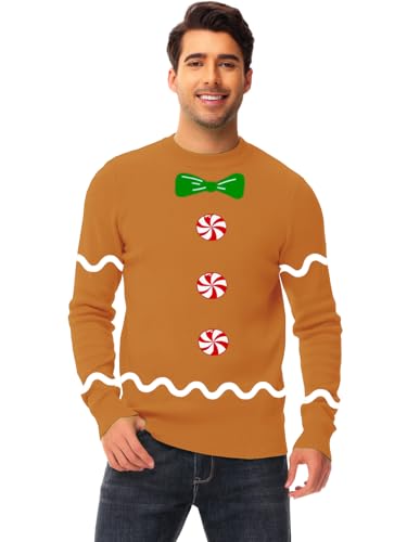 AOBUTE Unisex Adult Matching Christmas Sweater Ugly Xmas Women Men Pullover Tops