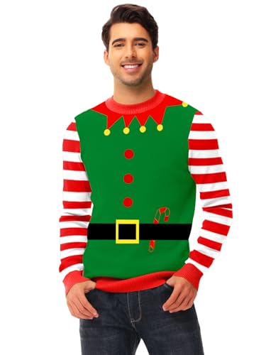 AOBUTE Unisex Adult Matching Christmas Sweater Ugly Xmas Women Men Pullover Tops