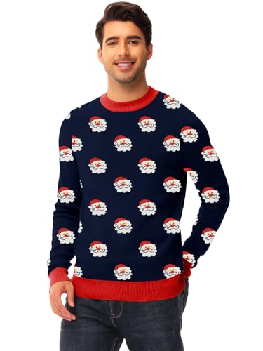 AOBUTE Unisex Adult Matching Christmas Sweater Ugly Xmas Women Men Pullover Tops