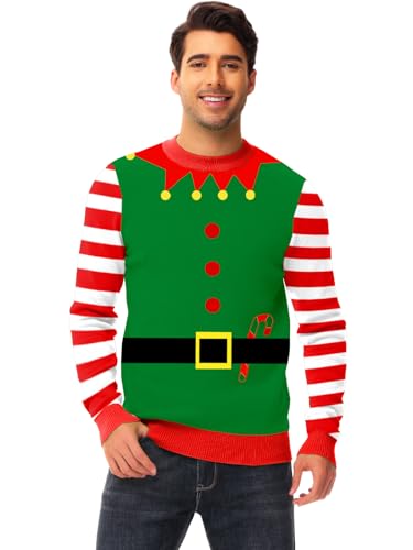 AOBUTE Unisex Adult Matching Christmas Sweater Ugly Xmas Women Men Pullover Tops