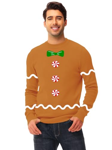 AOBUTE Unisex Adult Matching Christmas Sweater Ugly Xmas Women Men Pullover Tops