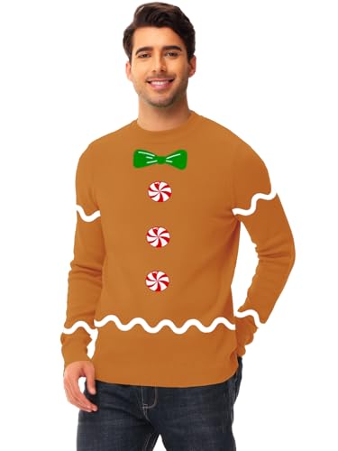 AOBUTE Unisex Adult Matching Christmas Sweater Ugly Xmas Women Men Pullover Tops