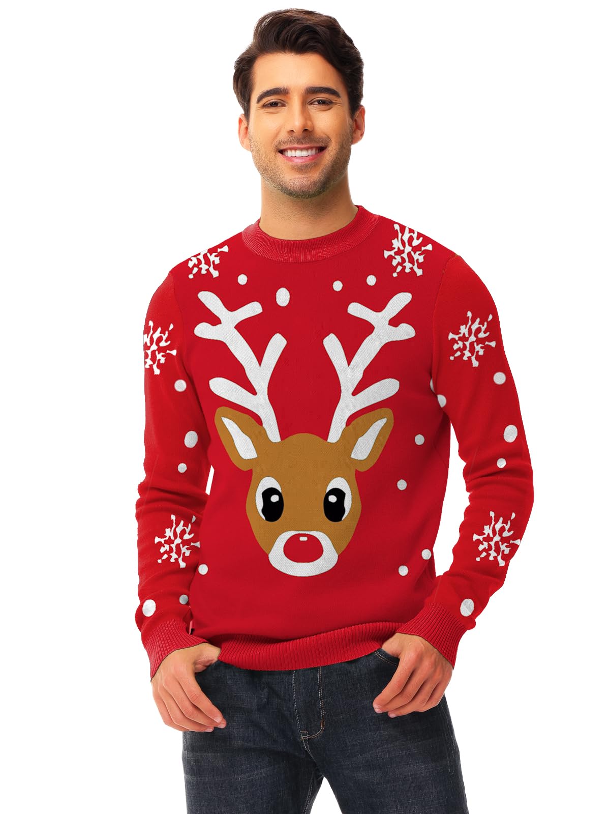 AOBUTE Unisex Adult Matching Christmas Sweater Ugly Xmas Women Men Pullover Tops