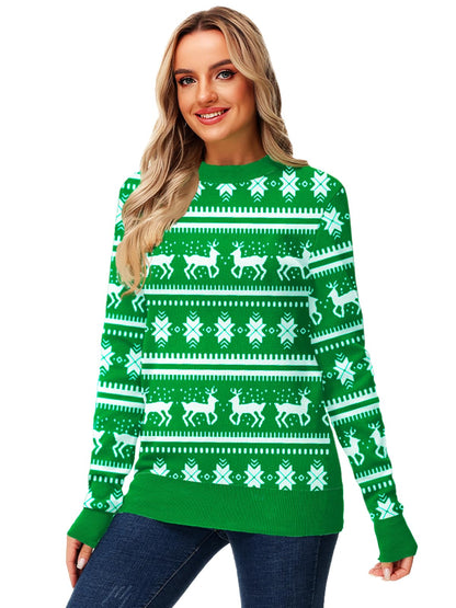 AOBUTE Unisex Adult Matching Christmas Sweater Ugly Xmas Women Men Pullover Tops