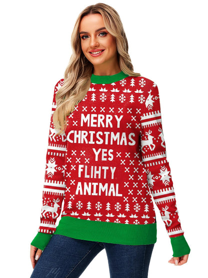 AOBUTE Unisex Adult Matching Christmas Sweater Ugly Xmas Women Men Pullover Tops