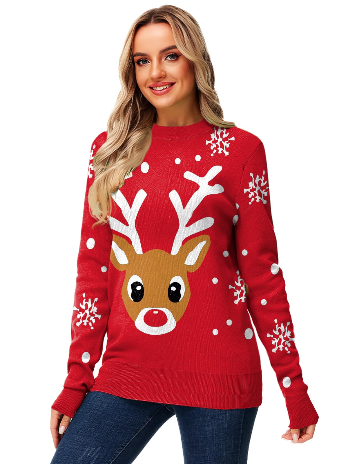 AOBUTE Unisex Adult Matching Christmas Sweater Ugly Xmas Women Men Pullover Tops