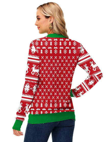 AOBUTE Unisex Adult Matching Christmas Sweater Ugly Xmas Women Men Pullover Tops