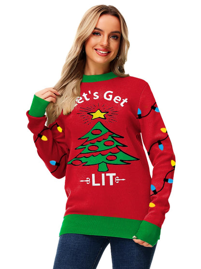 AOBUTE Unisex Adult Matching Christmas Sweater Ugly Xmas Women Men Pullover Tops