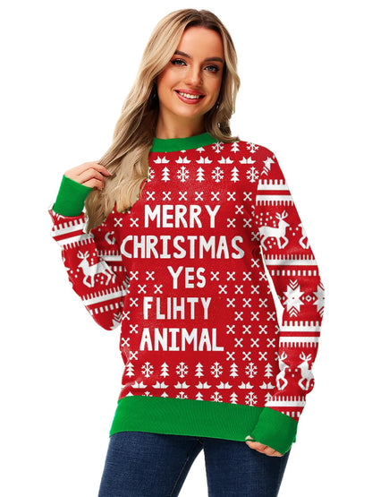 AOBUTE Unisex Adult Matching Christmas Sweater Ugly Xmas Women Men Pullover Tops