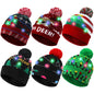 Geyoga LED Christmas Sweater Hat Light up Xmas Beanie Knitted Cap Unisex Winter Hat